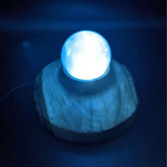 Night Light Wood & Blue Resin Live Edge Handmade Signed by Artist Mood Light USB - Picture 11 of 11